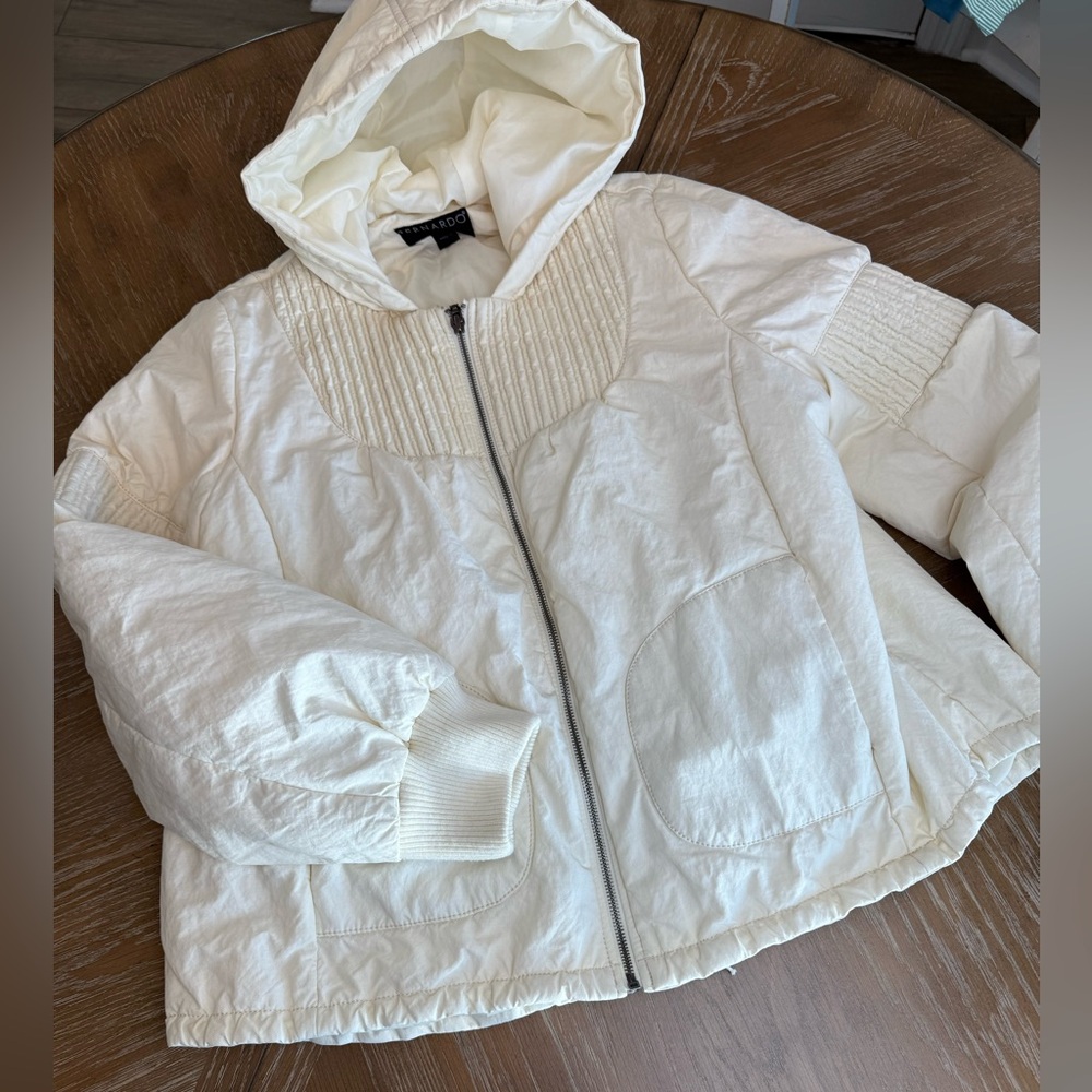 Bernardo Cream Hooded Jacket